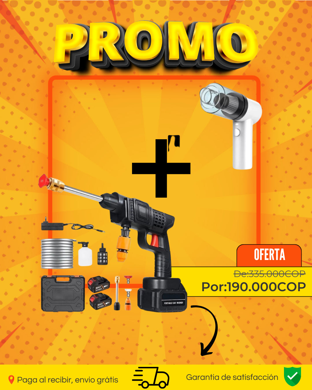 Combo Hidrolavadora 2 Bat + Aspiradora