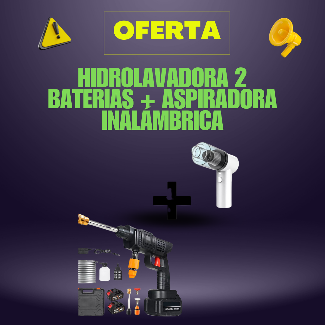 Hidrolavadora 2 Baterias + Aspiradora